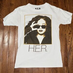 H.E.R. Graphic T-Shirt in White and Black